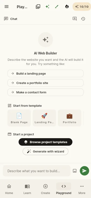 The AI web builder